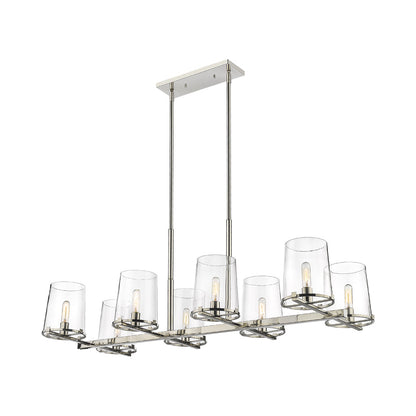 Callista Linear Chandelier in Polished Nickel (8-Light).