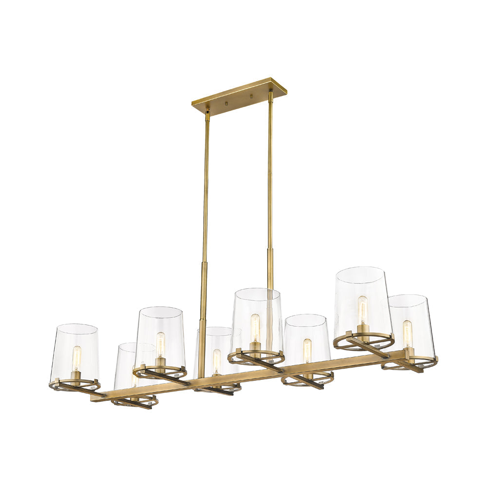 Callista Linear Chandelier in Rubbed Brass (8-Light).