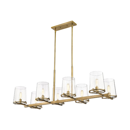 Callista Linear Chandelier in Rubbed Brass (8-Light).