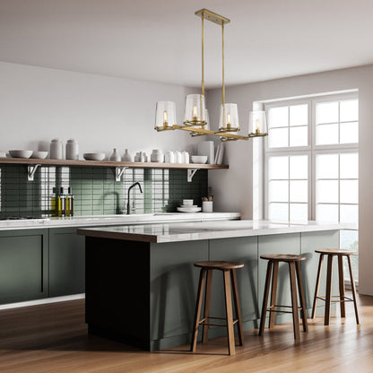 Callista Linear Chandelier in kitchen.