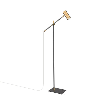 Calumet Floor Lamp in Matte Black/Olde Brass.