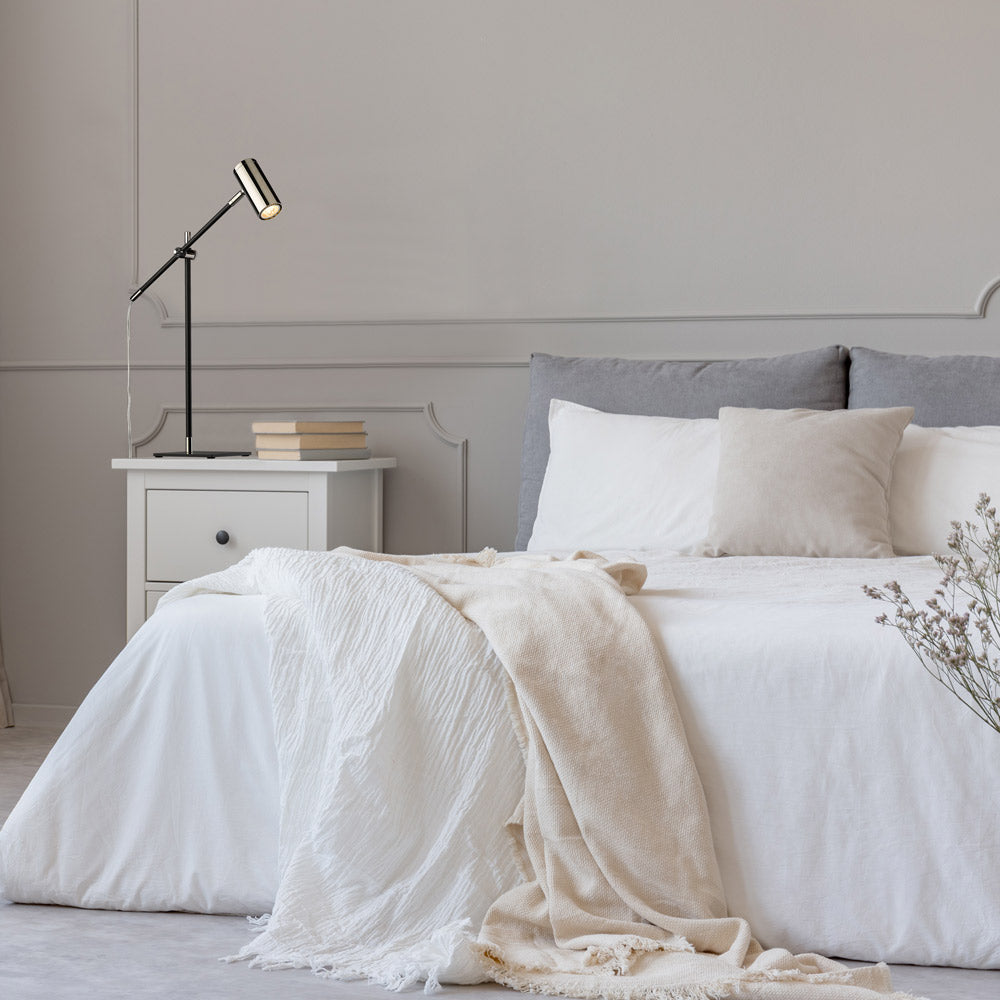 Calumet Table Lamp in bedroom.