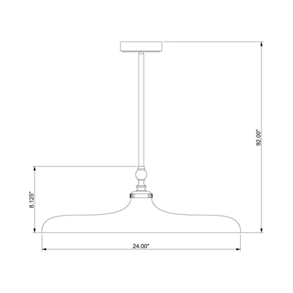 Camden Pendant Light - line drawing.