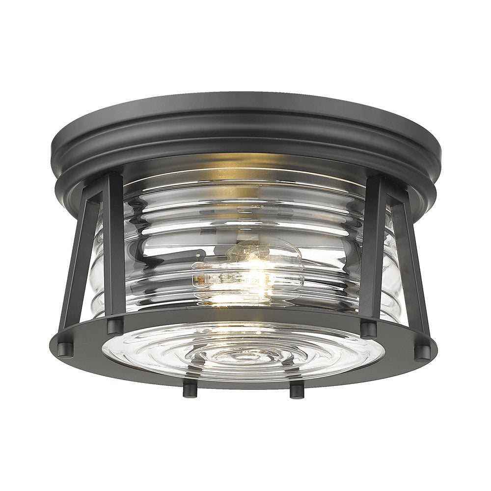 Cape Harbor Flush Mount Ceiling Light in Matte Black (12-Inch).