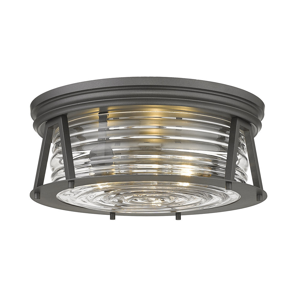 Cape Harbor Flush Mount Ceiling Light in Bronze (16-Inch).