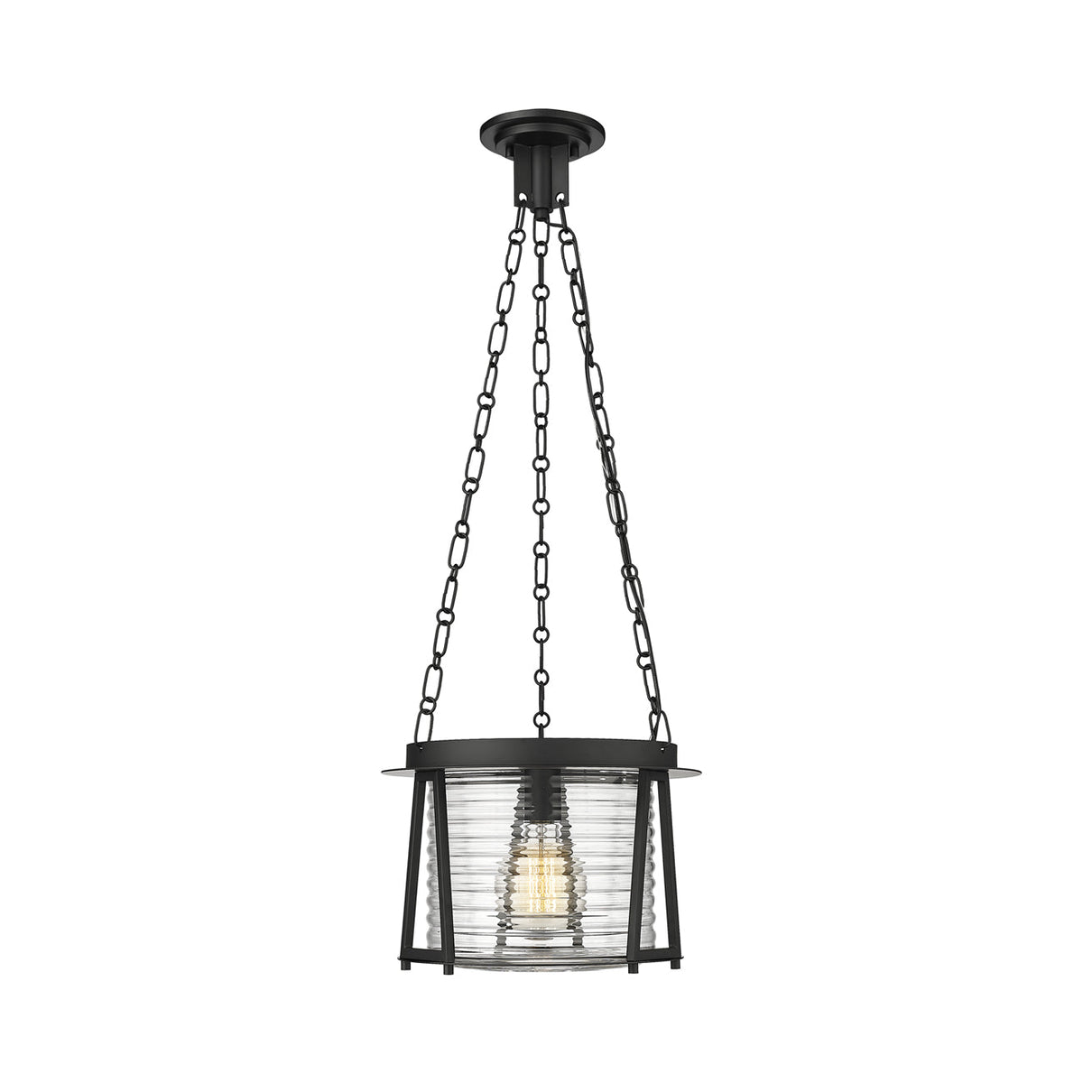 Cape Harbor Pendant Light in Matte Black (1-Light).
