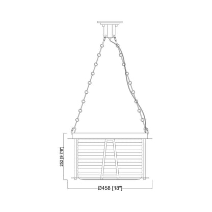 Cape Harbor Pendant Light - line drawing.