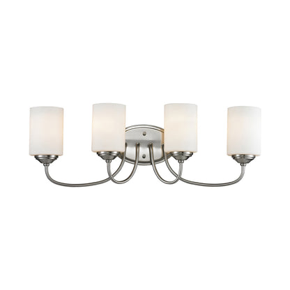 Cardinal Bath Vanity Light in Brushed Nickel (4-Light).