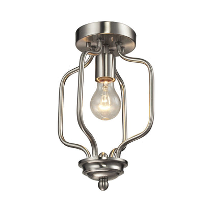 Cardinal Curved Flush Mount Ceiling Light in Brushed Nickel.