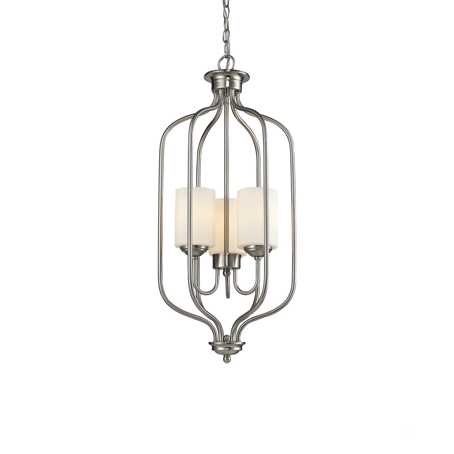 Cardinal Multi Light Chandelier in Brushed Nickel (3-Light).