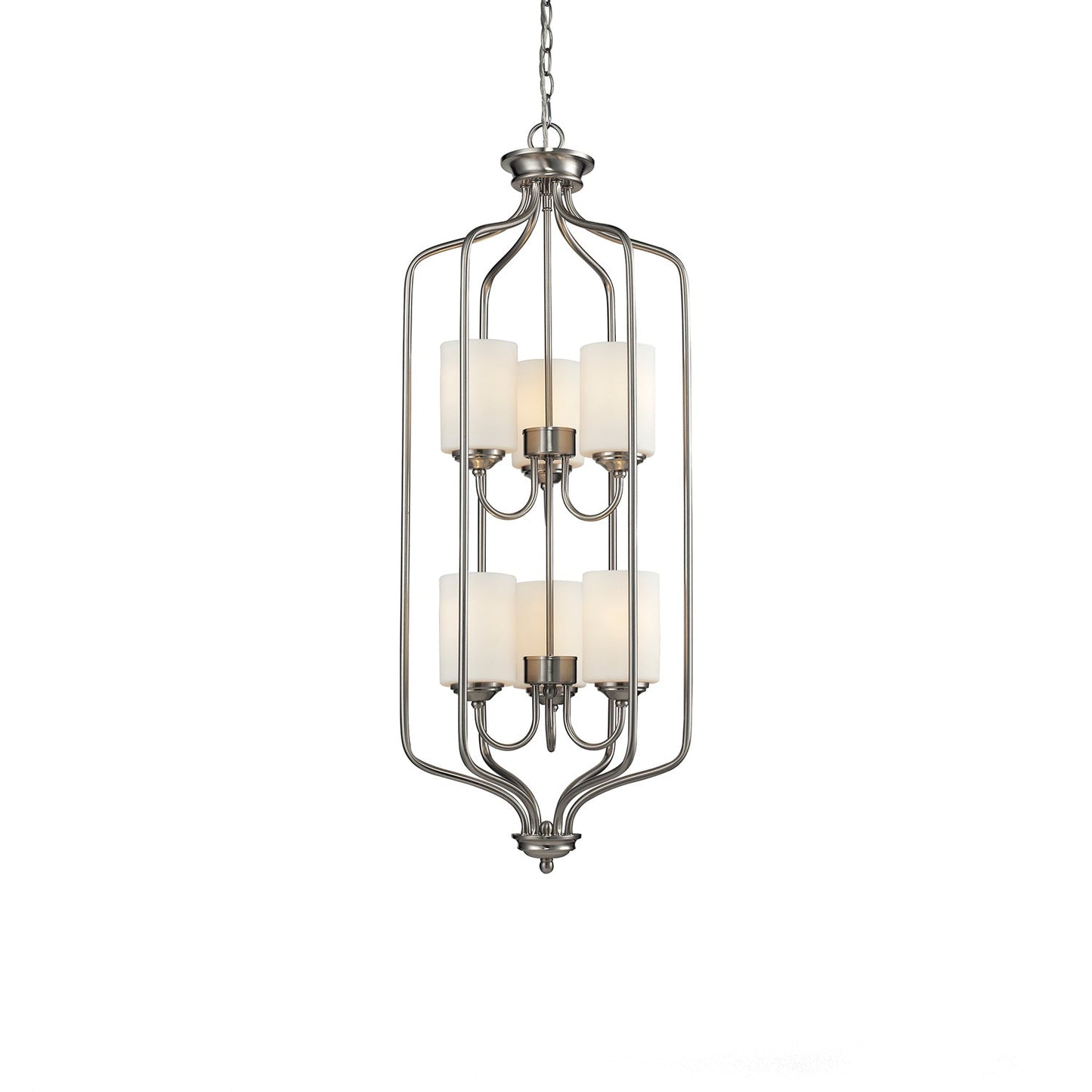 Cardinal Multi Light Chandelier in Brushed Nickel (6-Light).