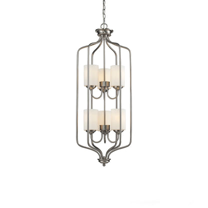 Cardinal Multi Light Chandelier in Brushed Nickel (6-Light).