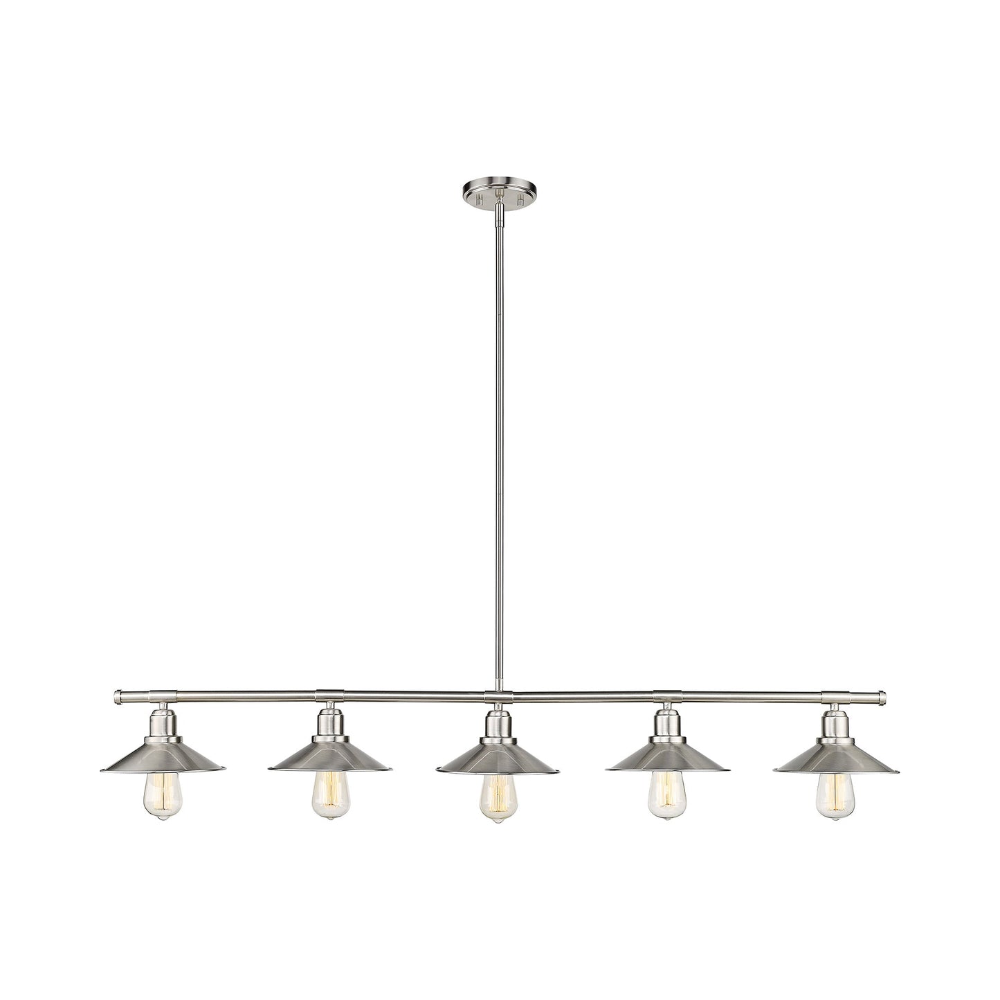 Casa Linear Chandelier in Brushed Nickel.