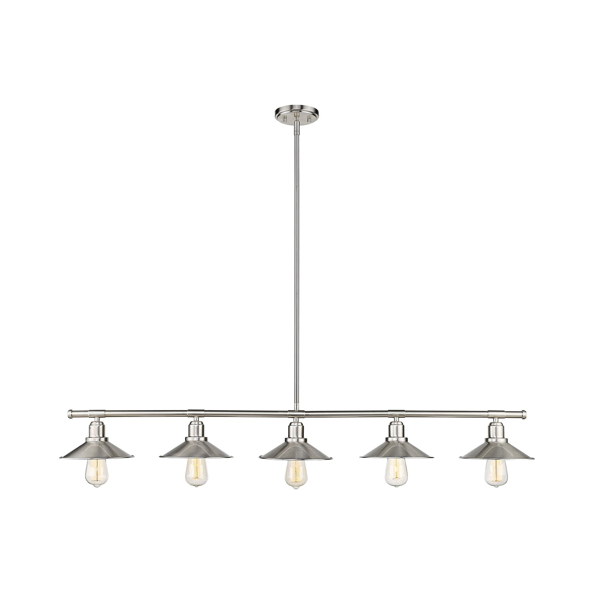 Casa Linear Chandelier in Brushed Nickel.