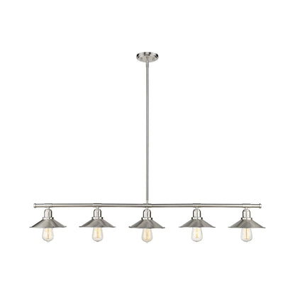 Casa Linear Chandelier in Brushed Nickel.