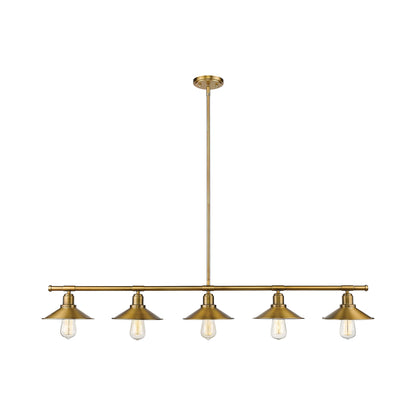 Casa Linear Chandelier in Foundry Brass.