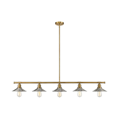 Casa Linear Chandelier in Foundry Brass/Brushed Nickel.