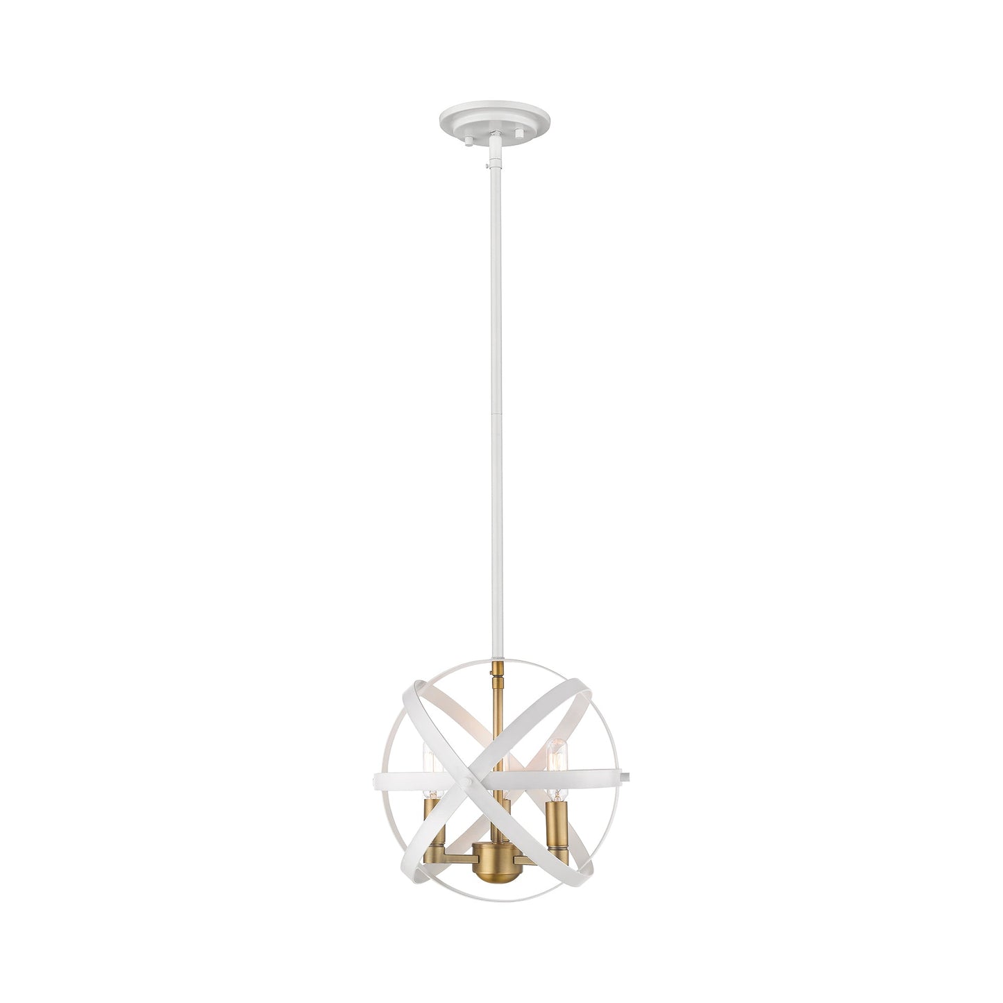 Cavallo Pendant Light in Hammered White/Olde Brass (3-Light).