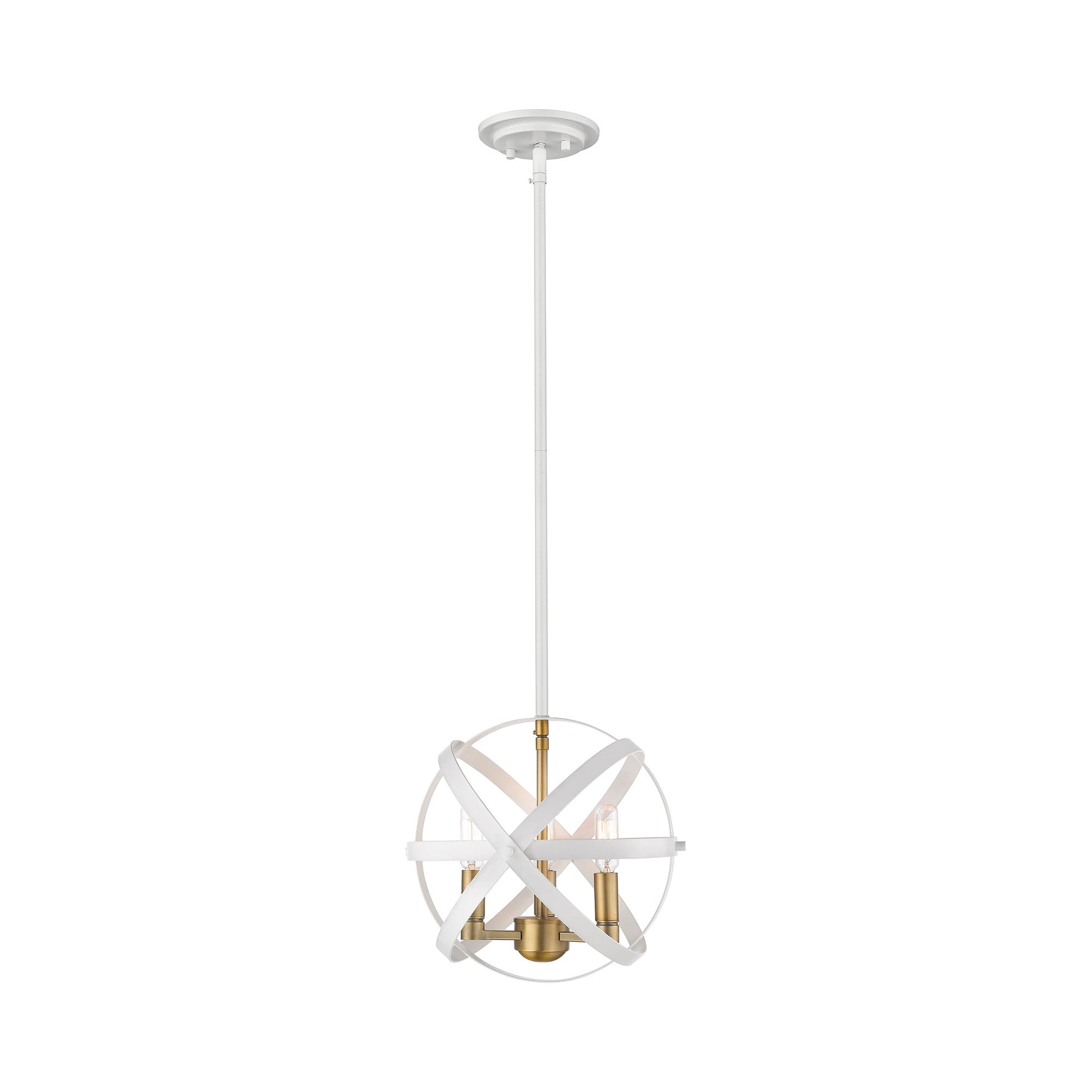 Cavallo Pendant Light in Hammered White/Olde Brass (3-Light).