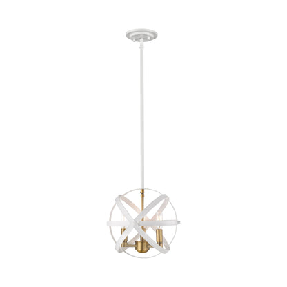 Cavallo Pendant Light in Hammered White/Olde Brass (3-Light).