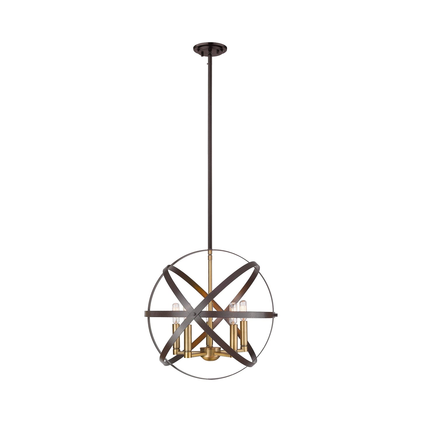 Cavallo Pendant Light in Hammered Bronze/Olde Brass (5-Light).