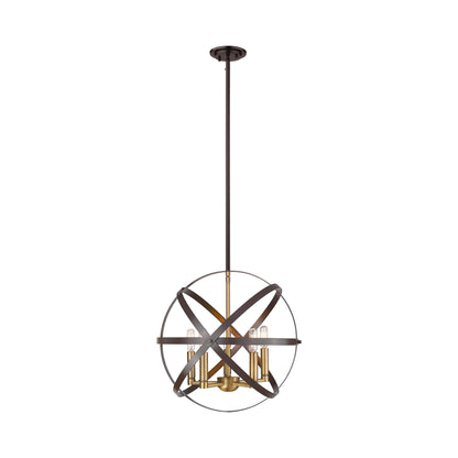 Cavallo Pendant Light in Hammered Bronze/Olde Brass (5-Light).