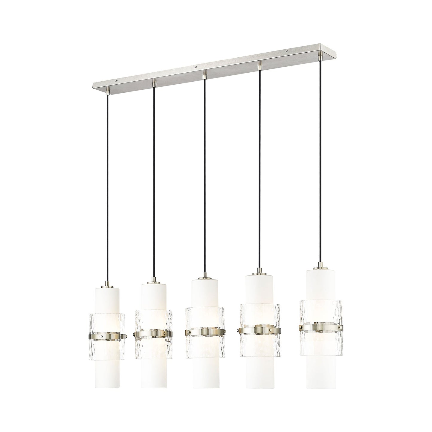 Cayden Linear Chandelier in Brushed Nickel (5-Light).