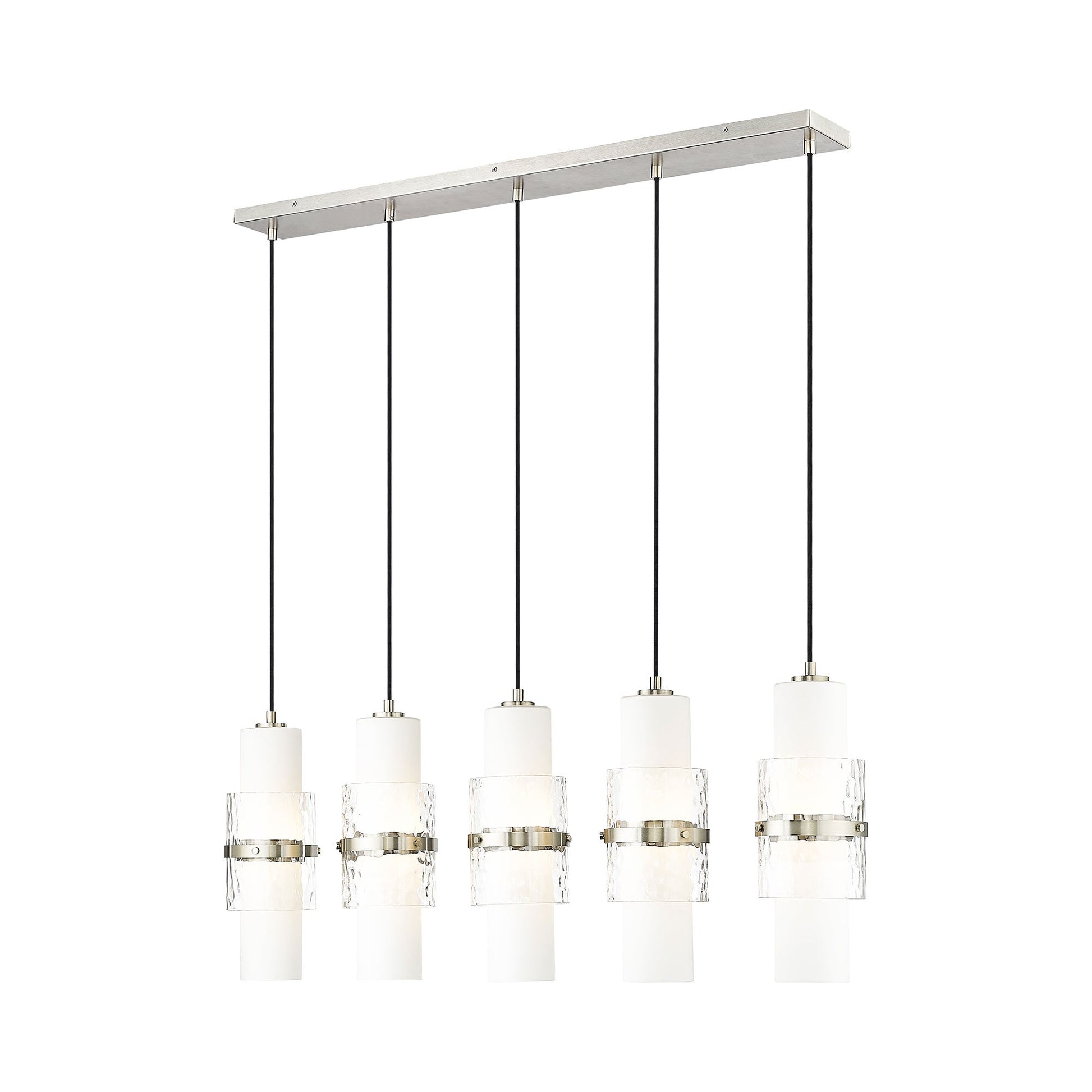 Cayden Linear Chandelier in Brushed Nickel (5-Light).
