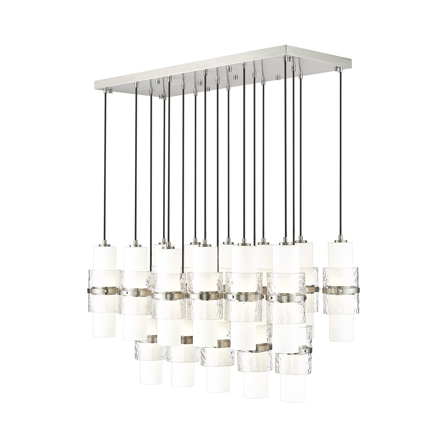 Cayden Linear Chandelier in Brushed Nickel (17-Light).
