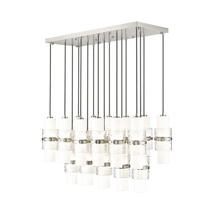 Cayden Linear Chandelier in Brushed Nickel (17-Light).