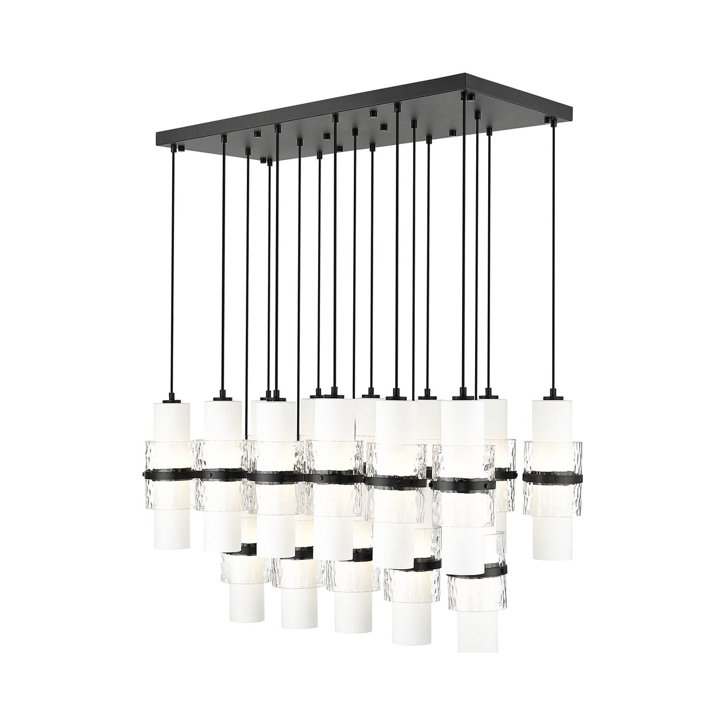 Cayden Linear Chandelier in Matte Black (17-Light).