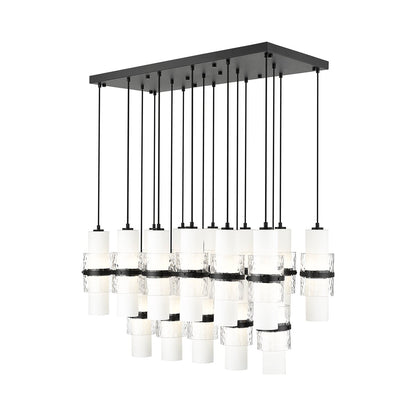 Cayden Linear Chandelier in Matte Black (17-Light).
