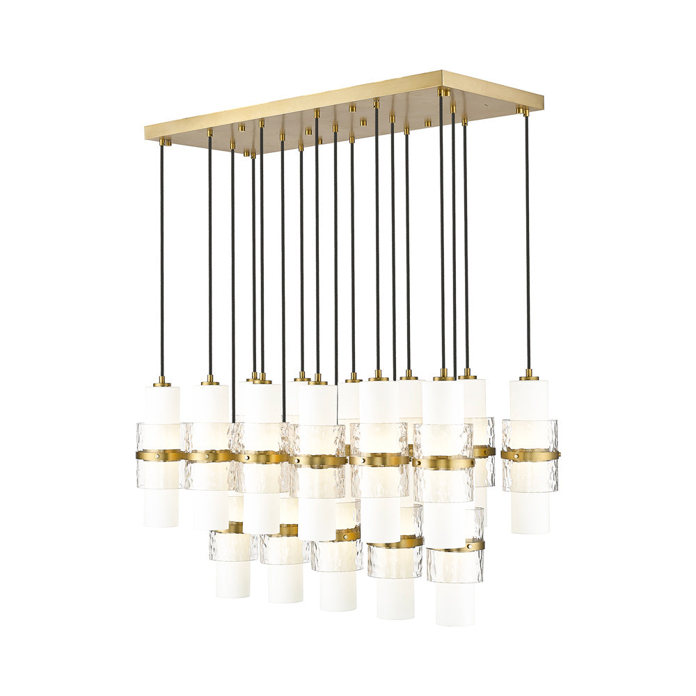 Cayden Linear Chandelier in Modern Gold (17-Light).
