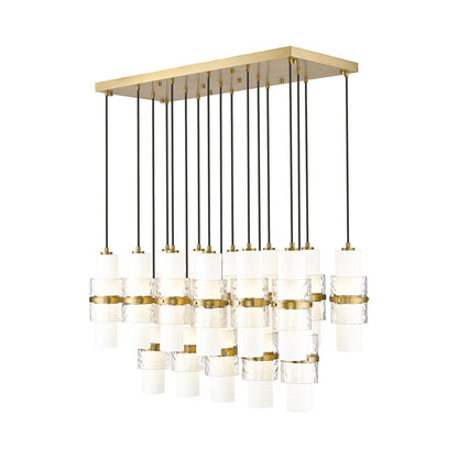 Cayden Linear Chandelier in Modern Gold (17-Light).