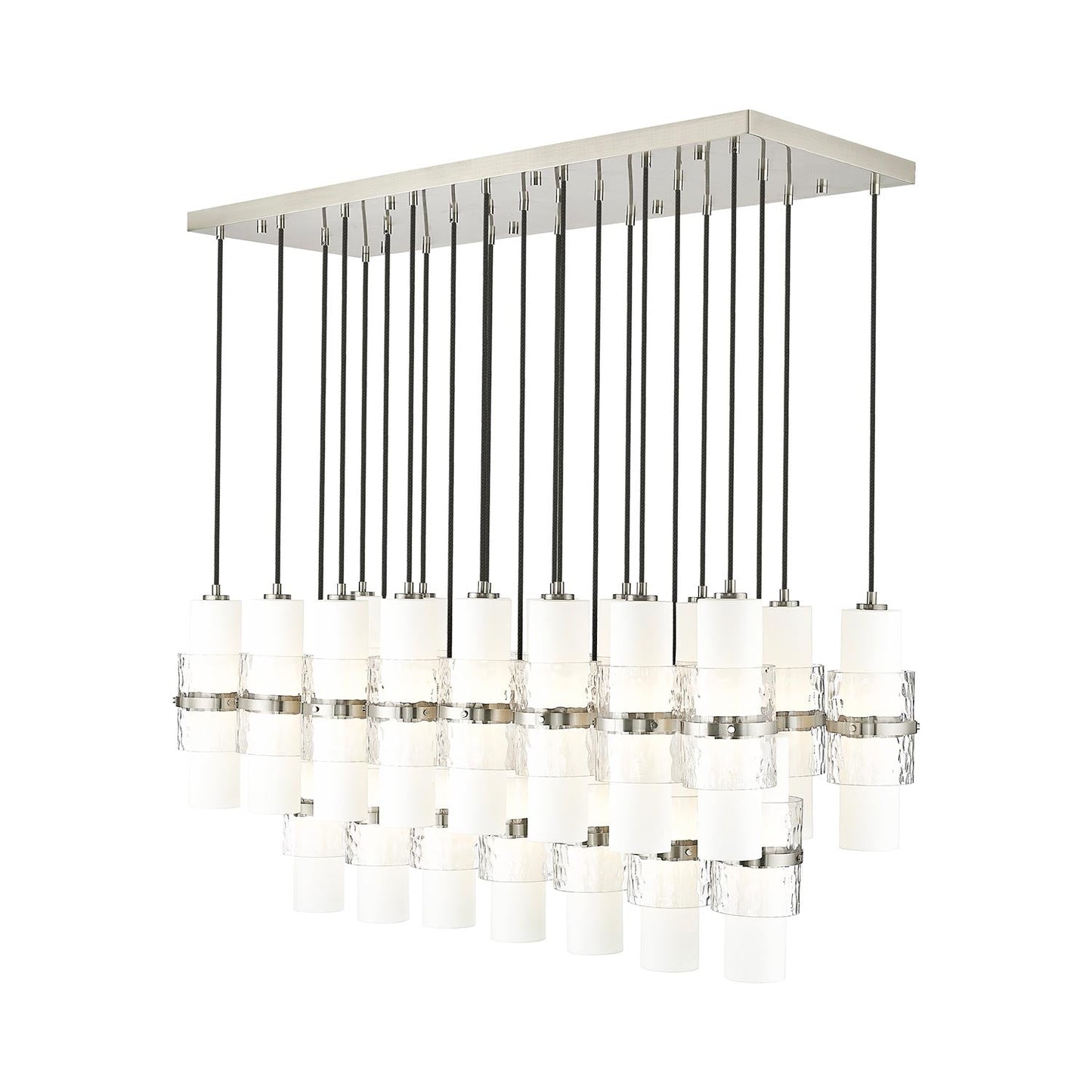 Cayden Linear Chandelier in Brushed Nickel (23-Light).