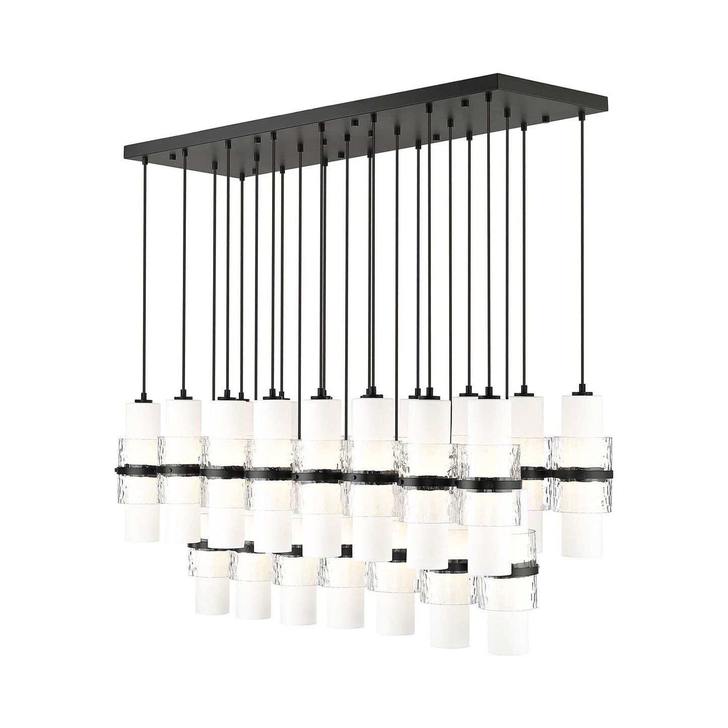 Cayden Linear Chandelier in Matte Black (23-Light).