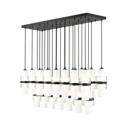Cayden Linear Chandelier in Matte Black (23-Light).