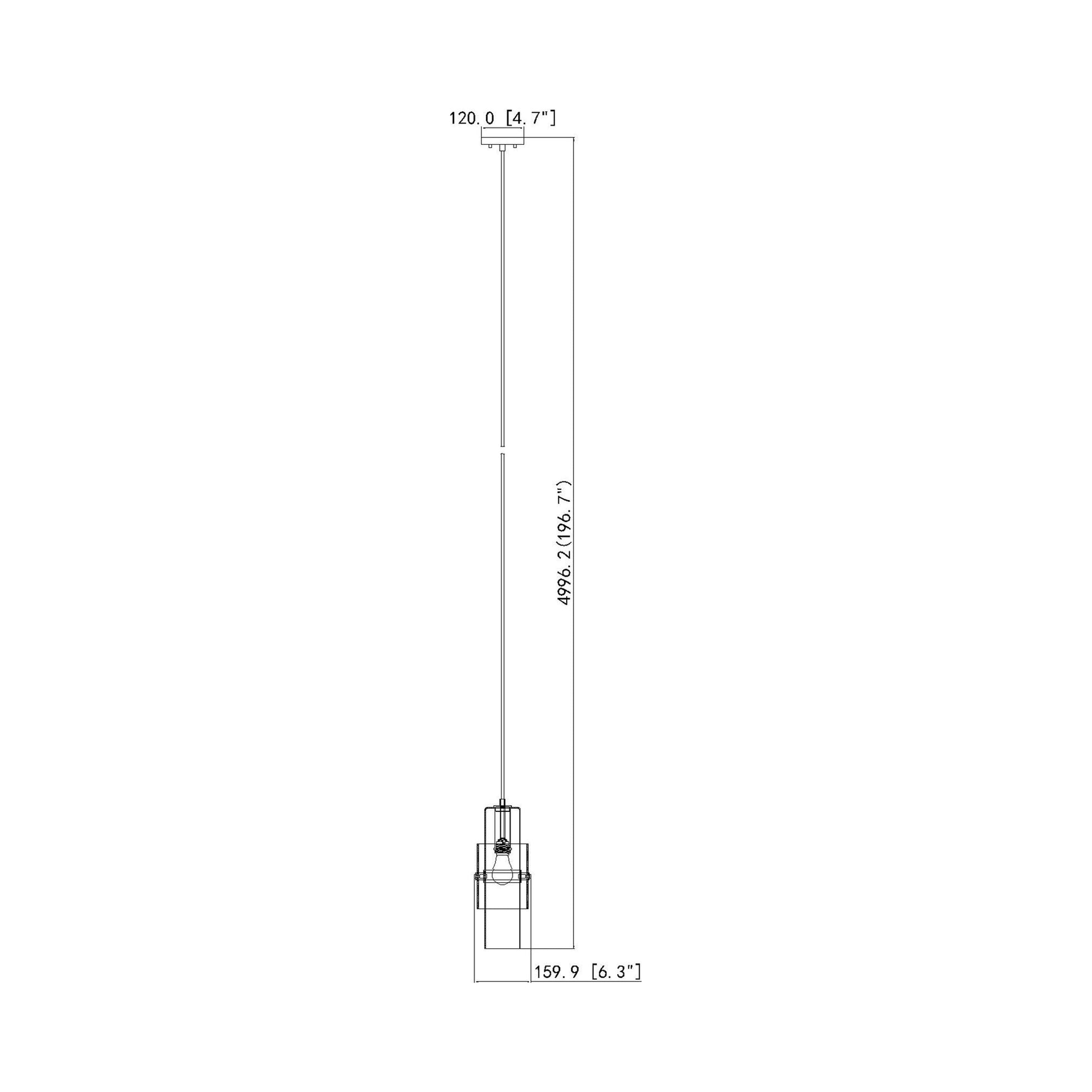 Cayden Pendant Light - line drawing.