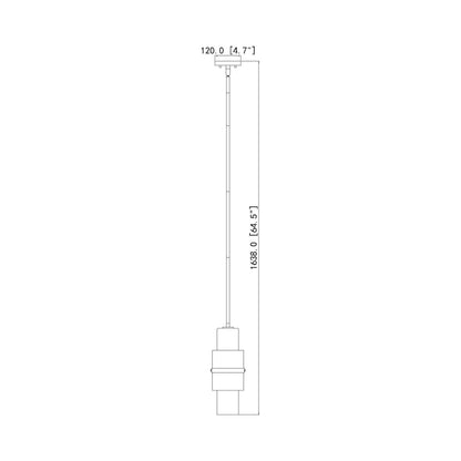 Cayden Pendant Light - line drawing.