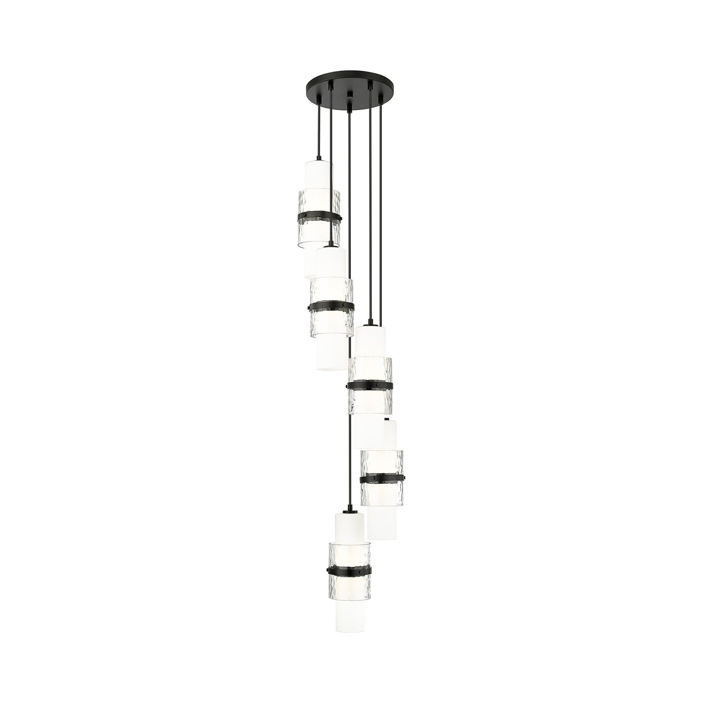 Cayden Round Chandelier in Matte Black (5-Light).