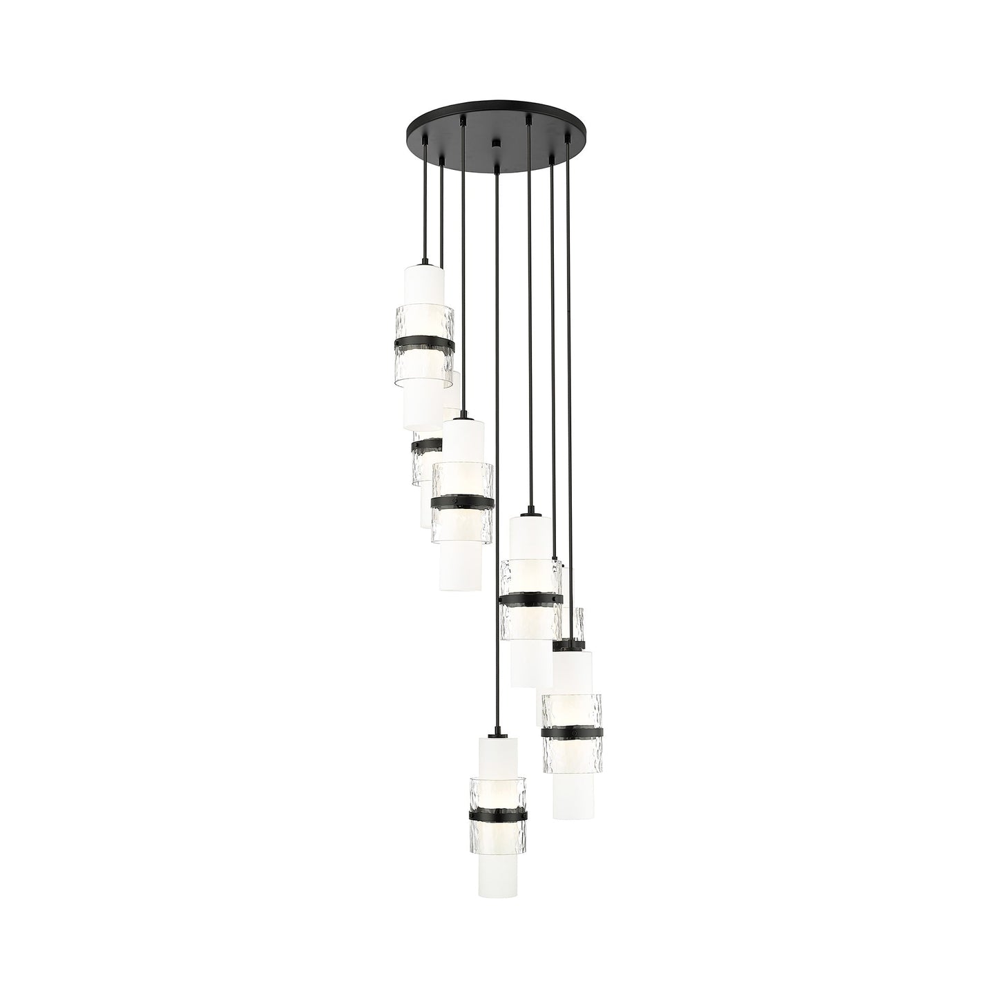 Cayden Round Chandelier in Matte Black (7-Light).