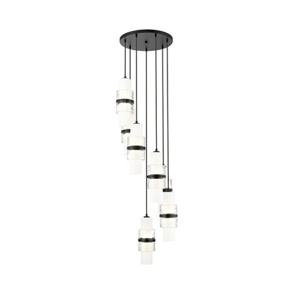 Cayden Round Chandelier in Matte Black (7-Light).