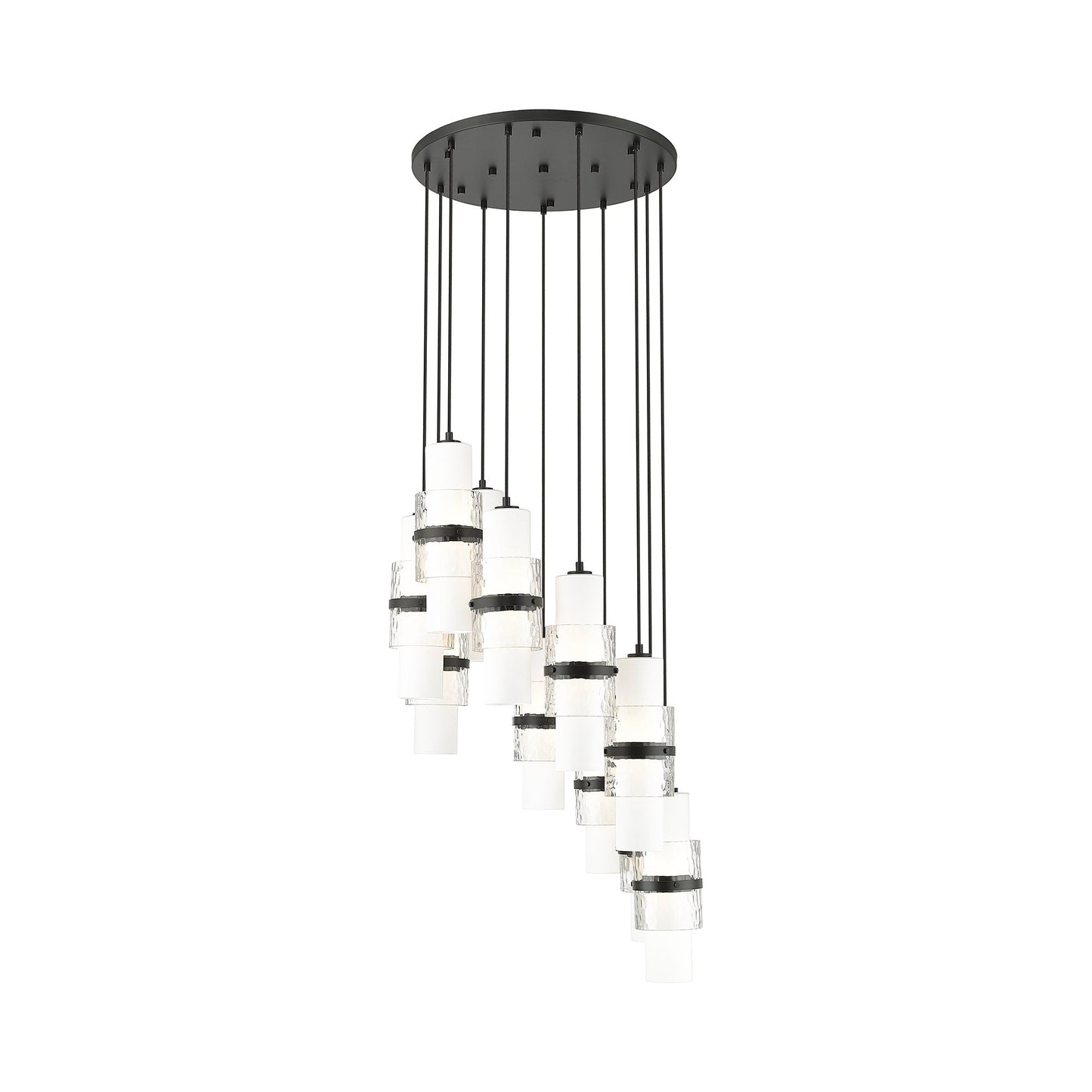 Cayden Round Chandelier in Matte Black (11-Light).