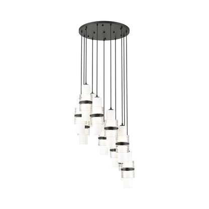 Cayden Round Chandelier in Matte Black (11-Light).