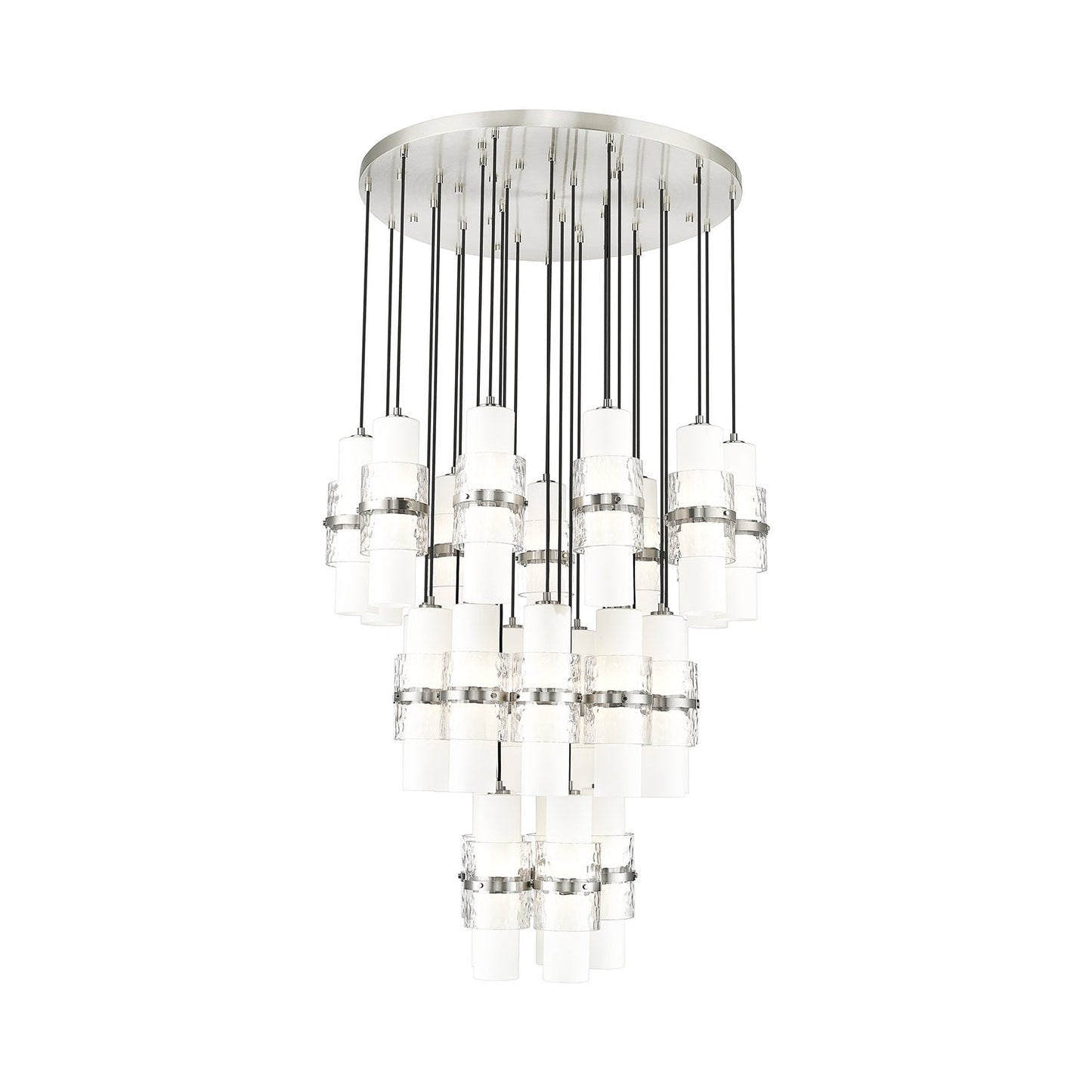 Cayden Round Chandelier in Brushed Nickel (27-Light).