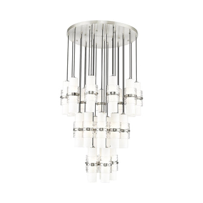 Cayden Round Chandelier in Brushed Nickel (27-Light).