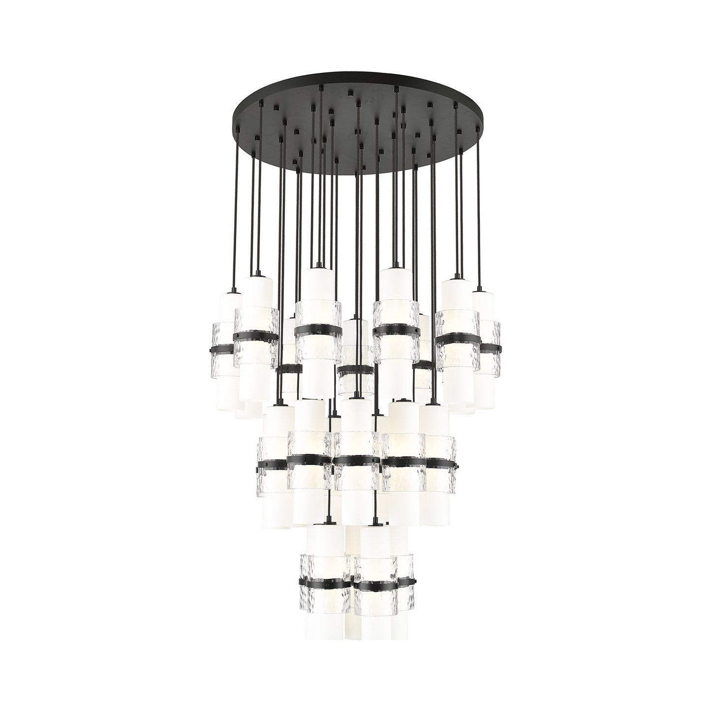 Cayden Round Chandelier in Matte Black (27-Light).