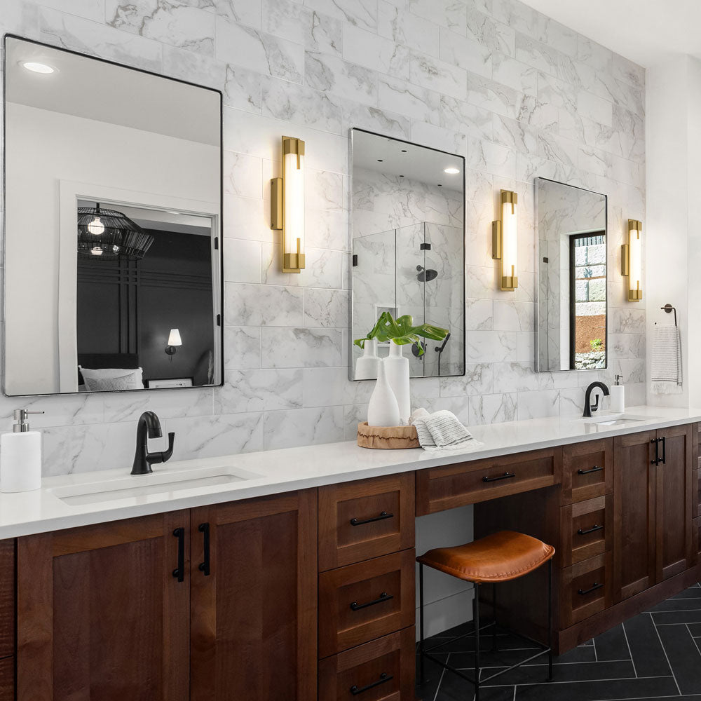 Chase LED Bath Vanity Light in bathroom.