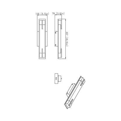 Chase LED Bath Vanity Light - line drawing.
