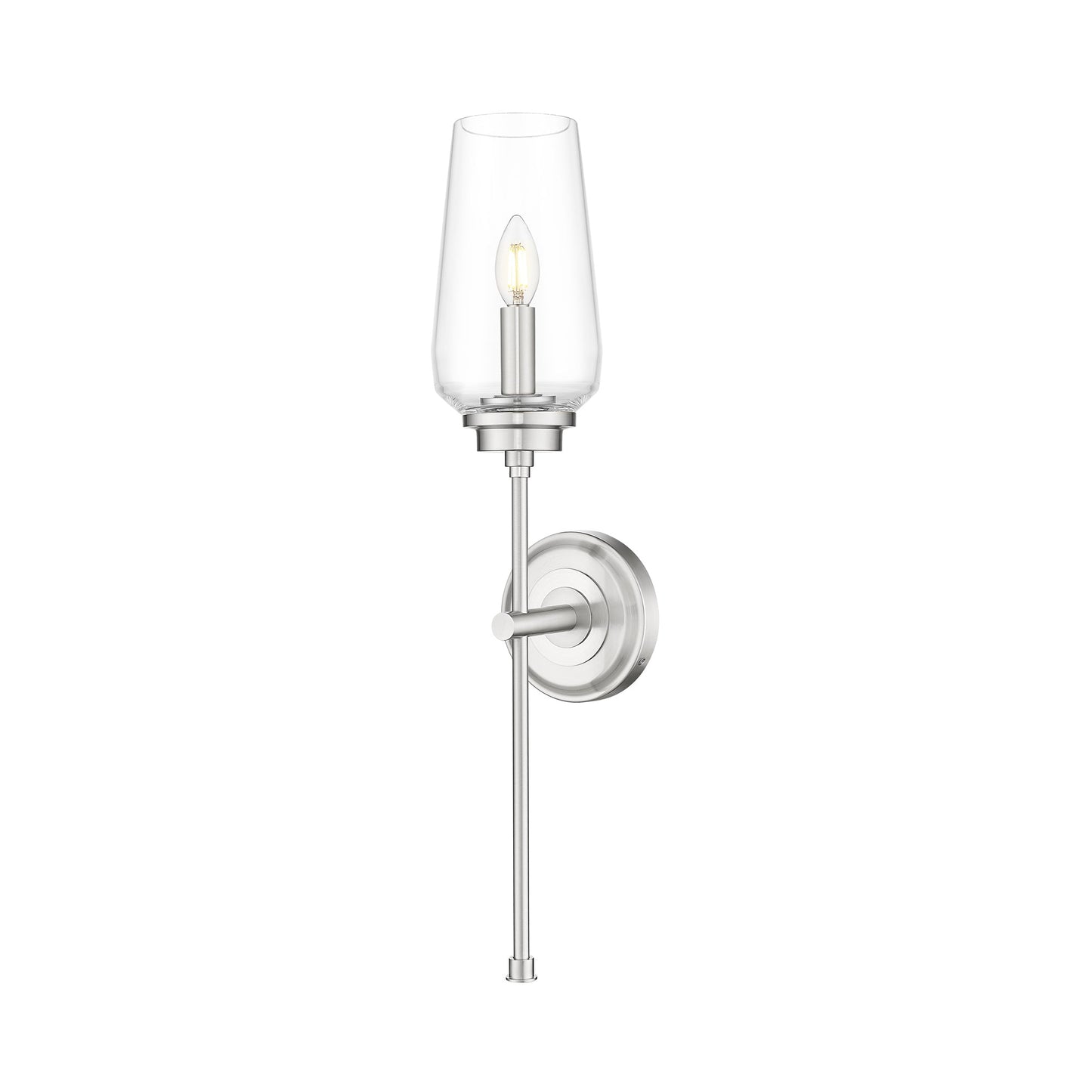 Clara Wall Light in Brushed Nickel.
